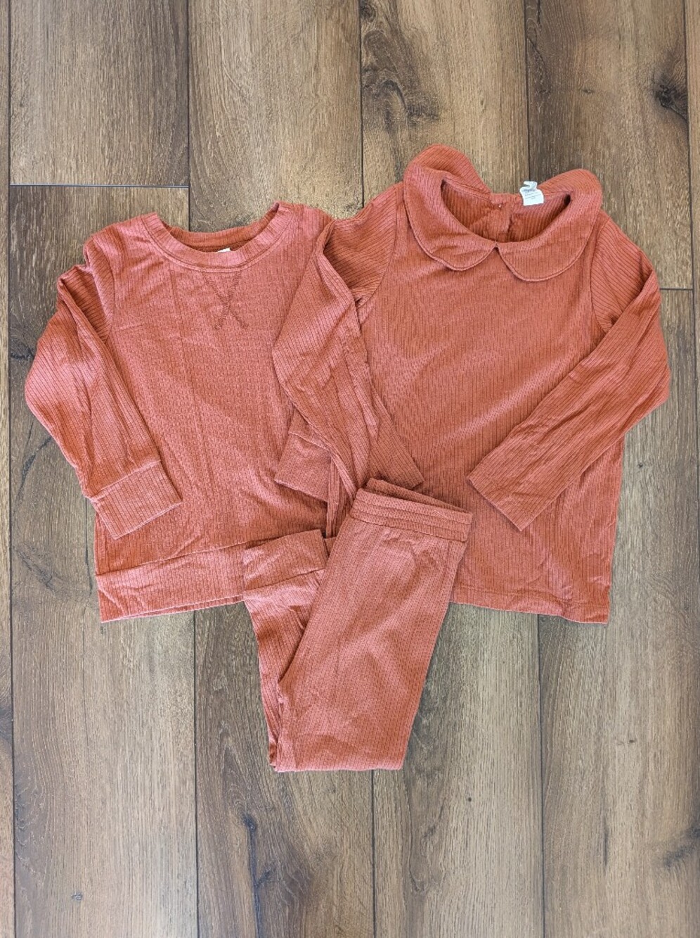 Kate Quinn Matching Set Ribbed Orange Long Sleeve Shirts & Pant Size 3T & 5T